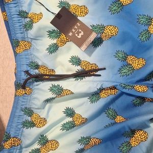 WXYZ Swimsuit for Men "Swingers Pineapples" print. Size L